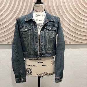 Like🆕 Michael Kors Crop Jean Jacket w/Swarovski Crystal Buttons, Size M